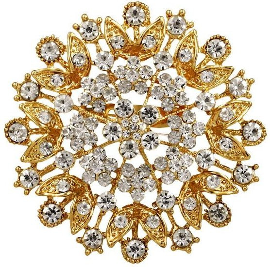 YIRAN Jewelry Brosche, Kristall Blume, Silber/Gelbgold/Roségold plattiert, Damen - Bild 1