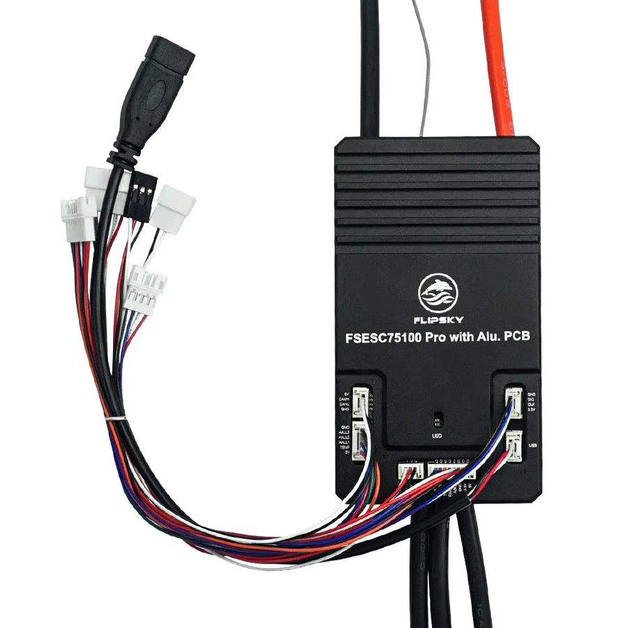 Flipsky 75100 Pro Geschwindigkeitsregler mit Aluminiumplatine in Schwarz auf VESC-Basis für Elektro-Skateboards, Roller und E-Bikes - Bild 3