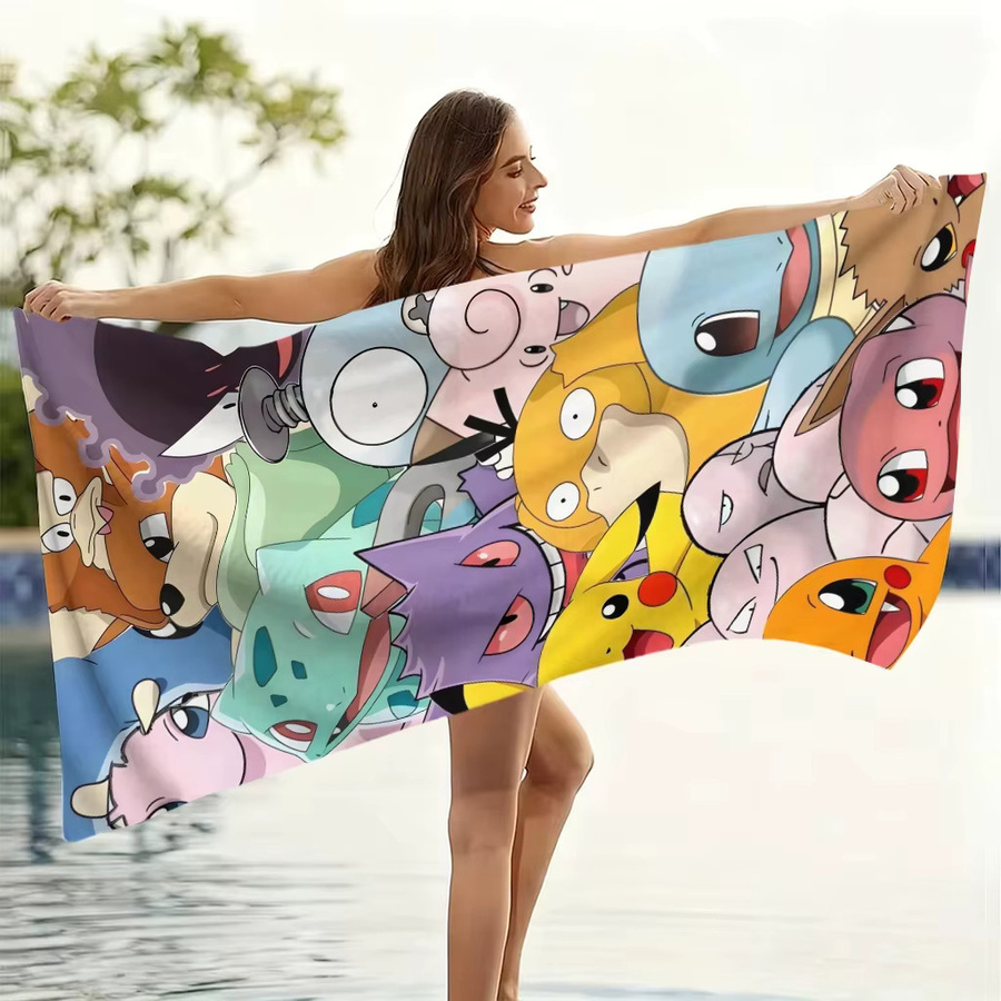 Potdemiel Pokémon Strandtuch mit Pikachu und Freunden in Multicolour für Kinder - Bild 2
