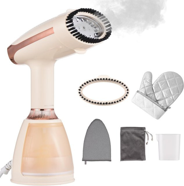 TOMTOP JMS Handdampfer für Kleidung, 1500 W, tragbarer Stofffaltenentferner in Beige - Bild 1