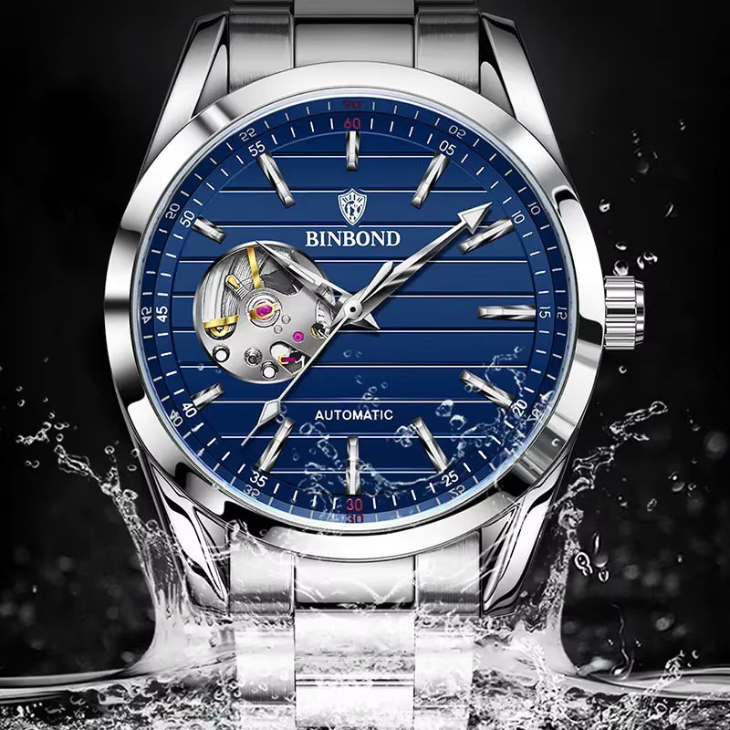 BINBOND Armbanduhr, Automatik, Edelstahl, Silber, Herren - Bild 4