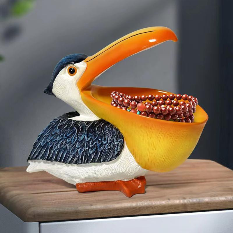 Kreative Pelikan Figur aus Harz als Tischdekoration für Wohnzimmer und Büro in Multicolour - Bild 3