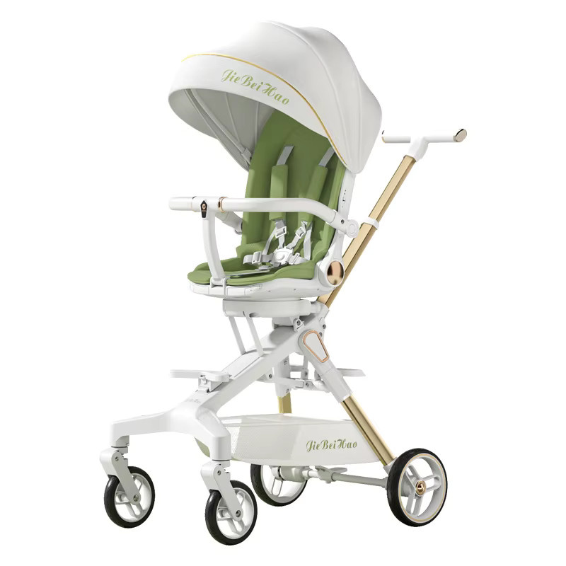 Multifunktionaler faltbarer Kombi-Kinderwagen in Rot mit verstellbarer Schubstange und Zweiwege-System - Bild 2