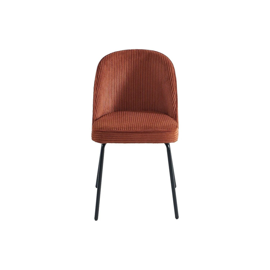 Alpali Stuhl Vintage in Terracotta mit Cord-Sitzfläche und Metallgestell - Bild 2