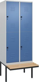 C+P Doppelstock-Spind Classic PLUS Sitzbank mit 2 Abteilen und Sicherheits-Drehriegel, Buche-Hartholz und Stahl, B/T/H: 212 x 80 x 81,5 cm - Bild 1