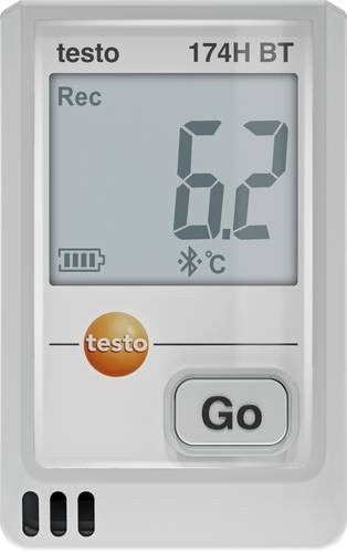 Testo 0572 1743 01 174 H BT Temperatur- und Luftfeuchte-Datenlogger in Weiß, Messbereich -20 bis +70°C - Bild 1