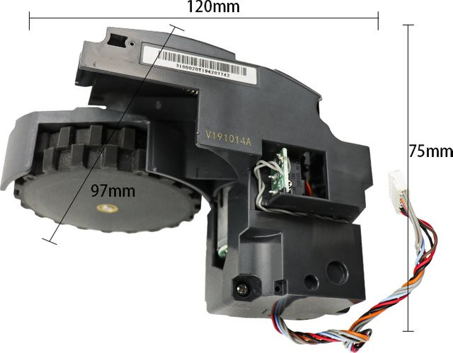 Roborock S6 S61 S65 Ersatzteil-Set mit Rädern links und rechts sowie Schraubendreher in Schwarz aus Kunststoff - Bild 1