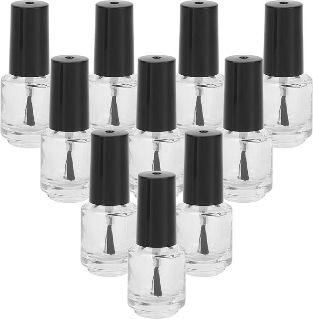 10 Stück Leere Nagellack Glasflaschen mit Pinselkappe und Trichter, 5 ml, grau - Bild 1