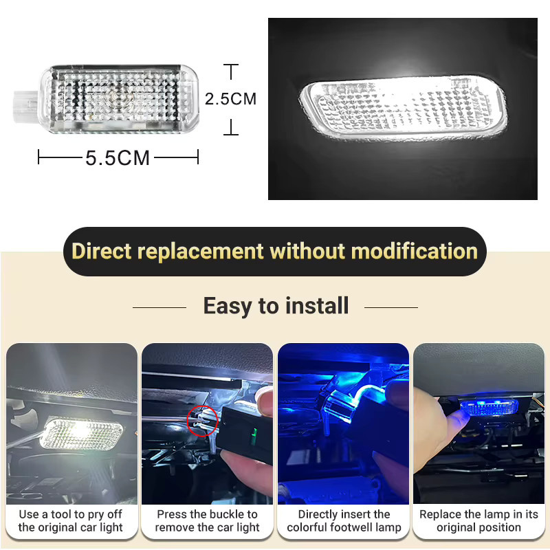 YaLumei RGB Auto Fußraum Lampe für Audi Q3 8U FY Q5 8R Q7 4L 4M aus Kunststoff - Bild 4