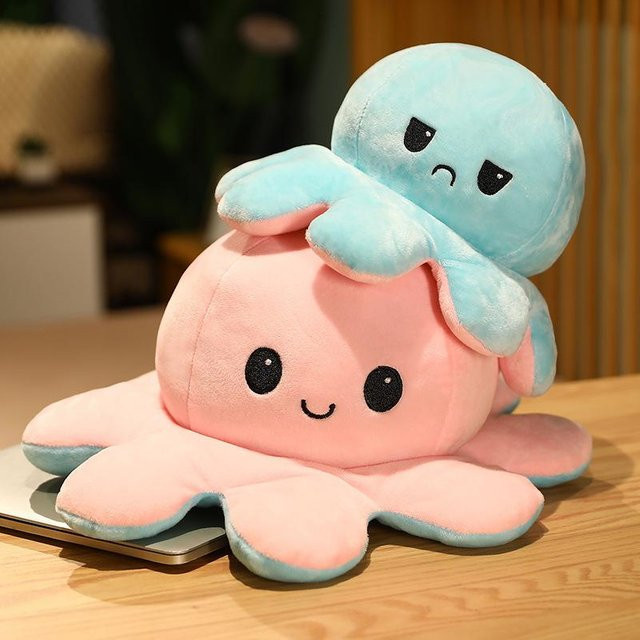 Joyful toys Wende-Oktopus Plüschtier, weiß, 30cm - Bild 1