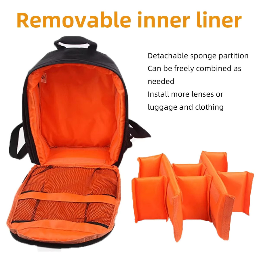 KAFNHCKA Outdoor Kamera Rucksack Wasserdichte Fototasche für DSLR Kameras von Canon Nikon Sony und Olympus in Schwarz oder Lila - Bild 6