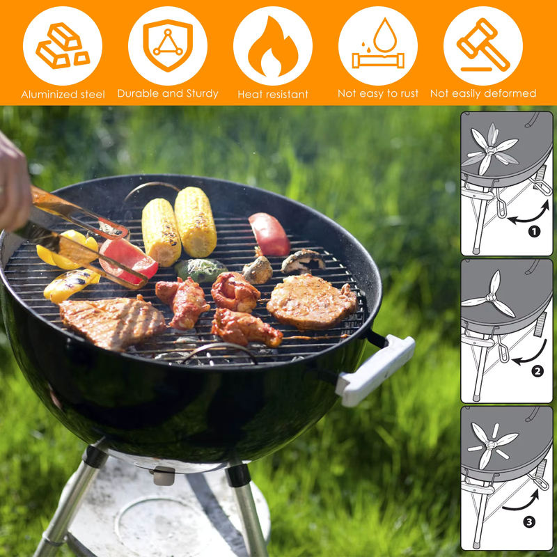 Toorise One-Touch Reinigungssystem Kit für 22-1/2 Zoll Holzkohlegrills - Bild 4