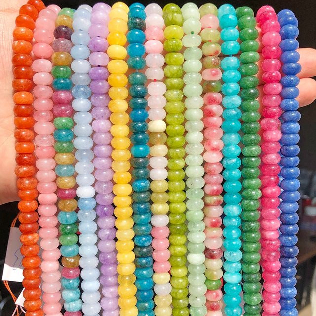 TTUIJI Perlen Jade Quarz, Abacus Rondelle, 5x8mm, Bunt, Unisex - Bild 1