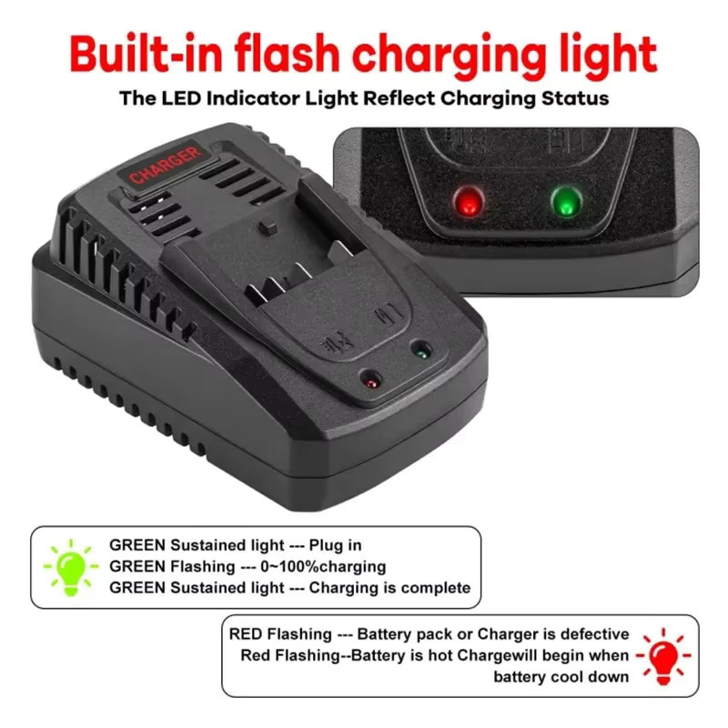 Schnelles Li-Ion Batterie Ladegerät für Bosch 14,4 V und 18 V Akkus, kompatibel mit BAT609, BAT609G, BAT618, BAT618G, AL1860CV, AL1814CV und AL1820CV, Schwarz - Bild 3