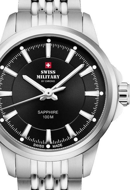 Swiss Military Damenuhr, Quarz, Edelstahl, Saphirglas, 28 mm, Schwarz, 10 ATM - Bild 1