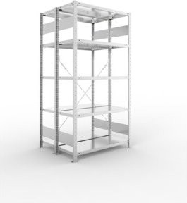 Meta Steckregal S3 CLIP 150 DGR verzinkt in Silber mit 10 Böden, H x B x T: 200 x 100 x 40 cm - Bild 1