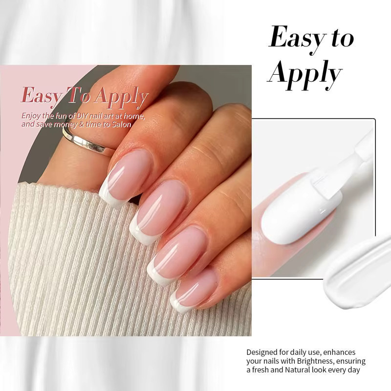 BORN PRETTY Nagel-Gel-Lack, Weiß, Halbtransparent - Bild 1