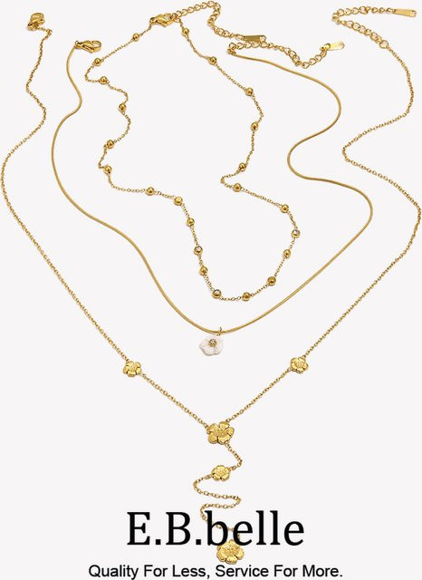 E.B.belle Halskette, 18K Gold überzogen, Edelstahl, Damen - Bild 1