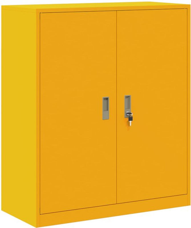 Aufbewahrungsschrank aus Stahl von vidaXL in Senfgelb, Modernes Industrial Design, B/T/H: 90 x 40 x 105 cm - Bild 1
