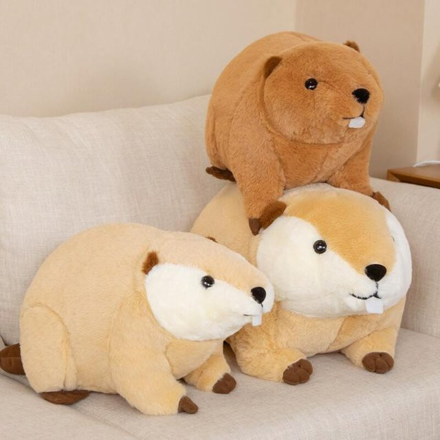 Wucifang Bags Kawaii Biber Ratte Meerschweinchen Plüschtier, hellbraun - Bild 1