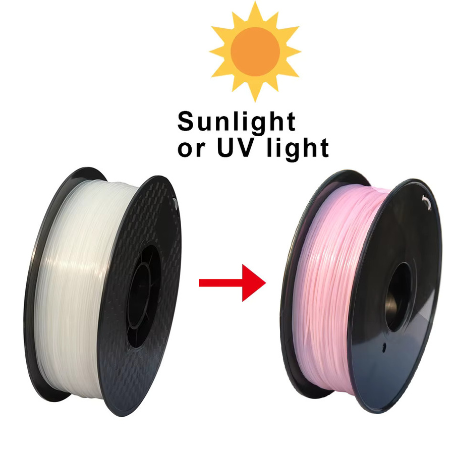 EasyThreed UV-Farbwechsel PLA Filament 1,75 mm für FDM 3D-Drucker, Blau Lila Rosa - Bild 3