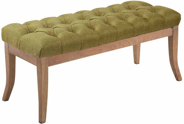 TPFLiving Sitzbank Romeo Chesterfield in Grün mit Stoffbezug, Breite: 100 cm - Bild 1