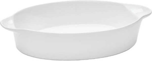 van Well Auflaufform aus Porzellan, oval, weiß, glänzend, 1700 ml, B/T/H: 35 x 23 x 6,7 cm, 6er Pack