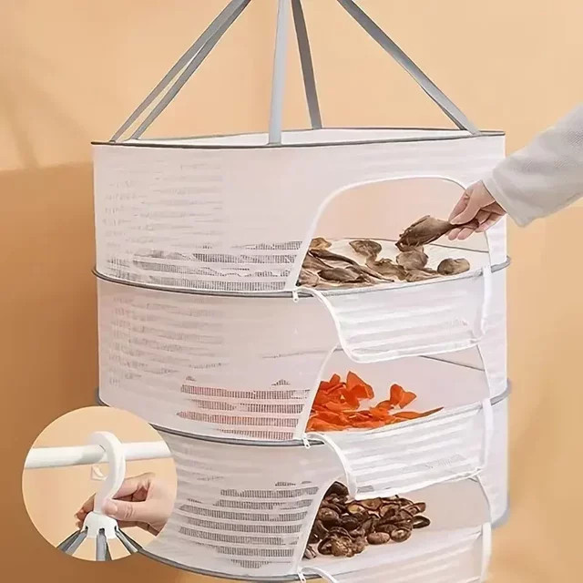 HOCOSHINE Faltbarer Wäscheständer aus Polyester mit 1 bis 3 Schichten in Weiß - Bild 1