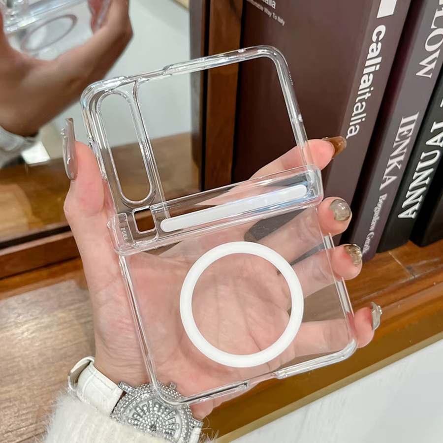 Transparente magnetische Stoßfeste Schutzhülle für Huawei Pura X mit kabellosem Laden - Bild 2