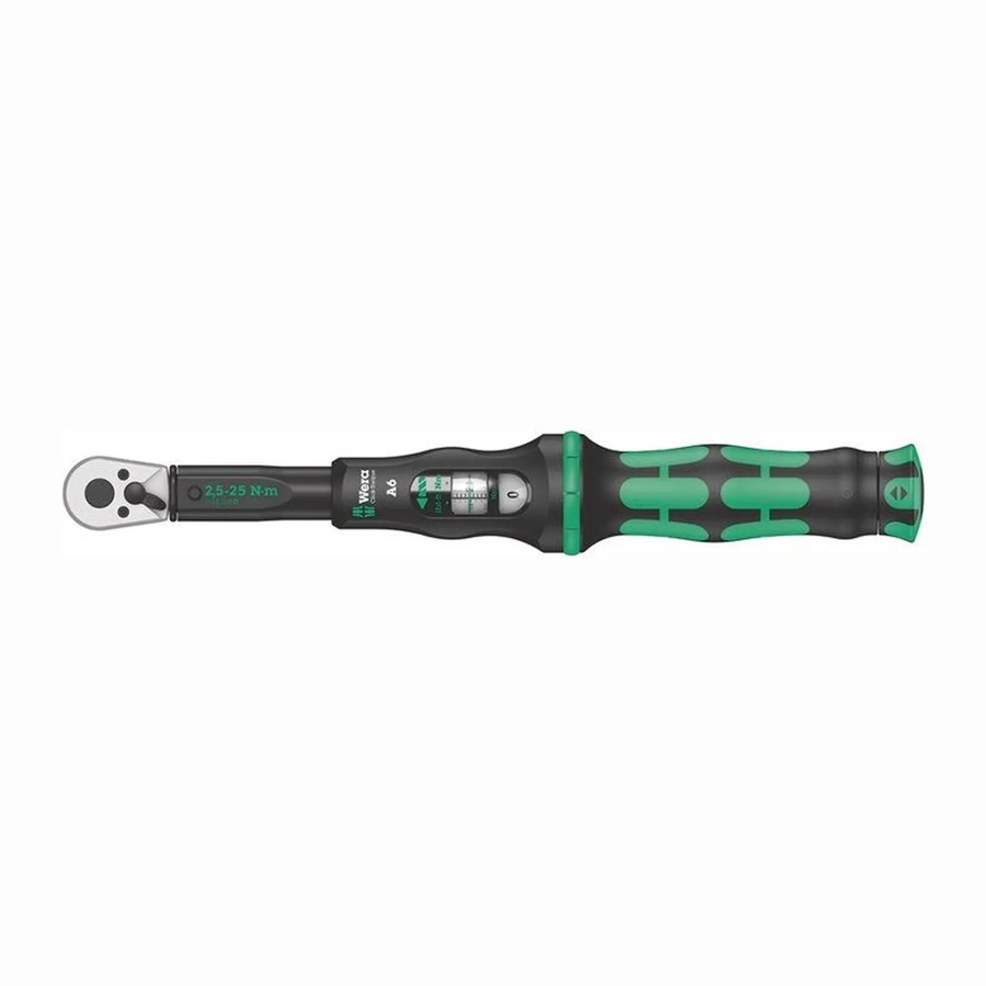 Wera Click-Torque A 6 Drehmomentschlüssel mit Umschaltknarre 1/4 Zoll, 2,5 - 25 Nm, Schwarz-Grün - Bild 2