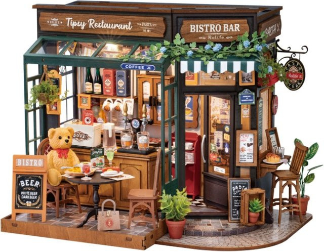 Robotime Rolife DIY Miniatur-Haus-Set, Restaurant-Schreibtisch, ab 14 Jahren - Bild 1