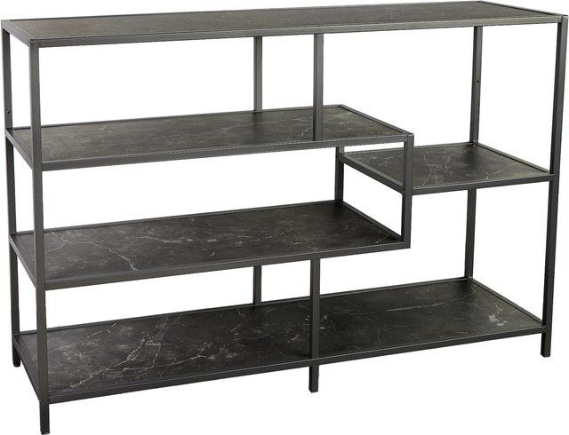 riess-ambiente Bücherregal SLIM LINE in Anthrazit und Schwarz mit Marmor-Design aus Metall, modern und freistehend, Höhe: 115 cm - Bild 1