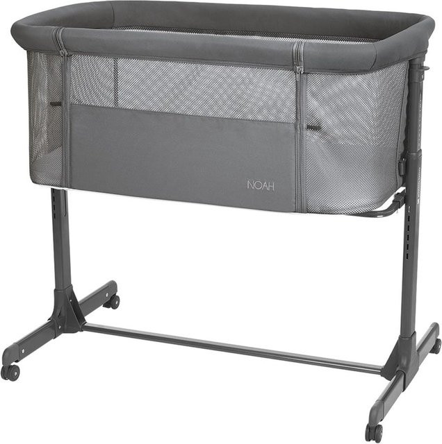 Kikkaboo Beistellbett Noah in Grau mit Anti-Reflux-Funktion und verstellbarer Höhe - Bild 1