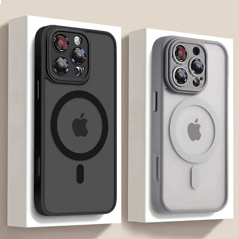QIXTWO Matte Armor MagSafe Schutzhülle für iPhone 11 bis 17 Pro Max Plus, magnetische kabellose Ladehülle, Blau - Bild 3