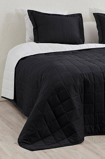 Jotex Matilda Tagesdecke Single Schwarz mit geometrischem Muster B/T: 150 x 260 cm - Bild 1