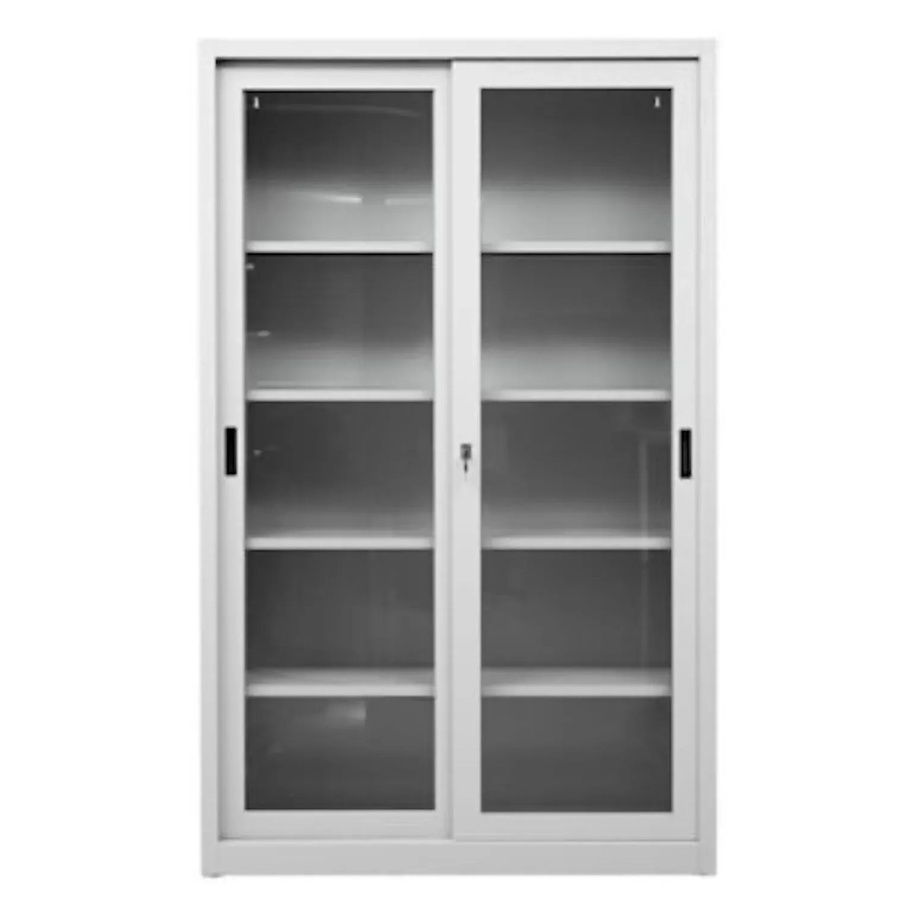 PROREGAL Schiebetürenschrank Mammut mit Glastüren in Grau, H x B x T: 195 x 120 x 45 cm - Bild 2