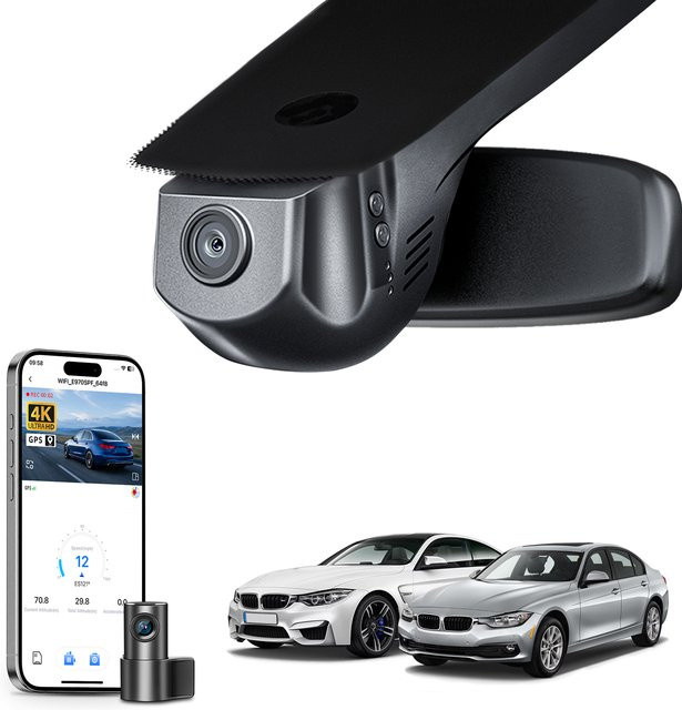 Mangoal 4K Dashcam für BMW 3er-Reihe Gen6 F30 F31 F34 F35 M3 F80 (2012-2019) mit GPS und WiFi in Schwarz - Bild 1