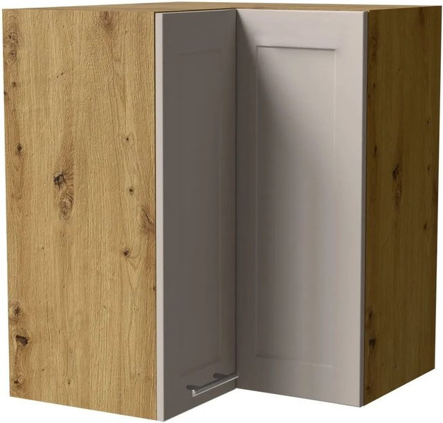 Feldmann-Wohnen Eckhängeschrank Oslo W12 in Eiche Artisan und Kaschmir Matt mit Soft-Close-Türen, B/T/H: 60 x 60 x 72 cm - Bild 1