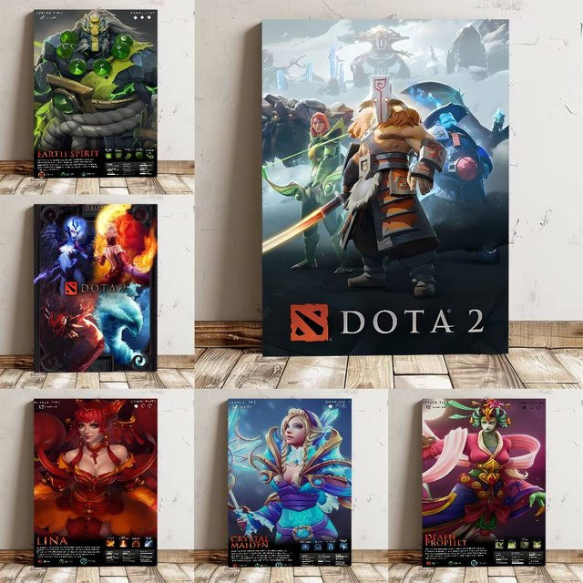 DOTA 2 Wandkunst-Aufkleber, wasserfestes Poster in Mehrfarben, rechteckiger Wandaufkleber für Wohnzimmer oder Bar - Bild 1