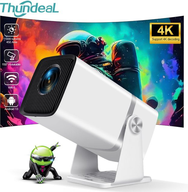 ThundeaL TD80W Mini-Projektor Full HD 4K mit Android und WiFi in Weiß - Bild 1