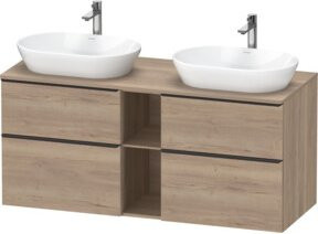 Duravit Waschtischunterschrank D-Neo in Weiß und Eier marmoriert, B/T/H: 140 x 55 x 66,4 cm - Bild 1