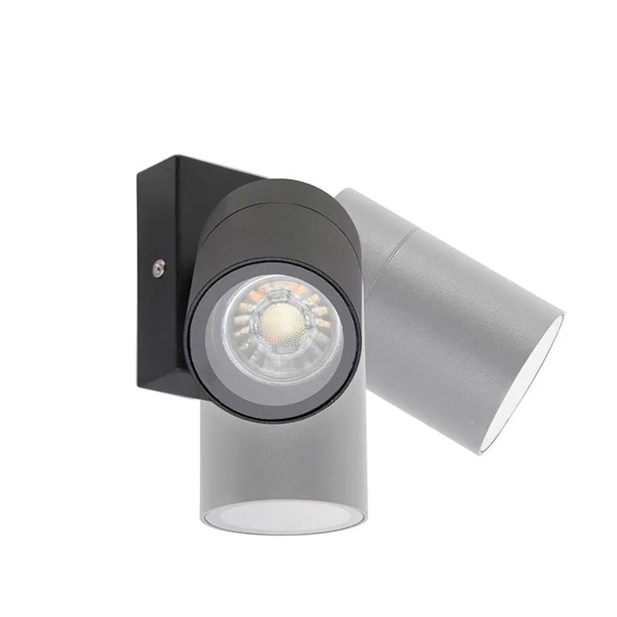 QAZQA Außenwandleuchte Schwarz aus Edelstahl, verstellbar und dimmbar, IP44, GU10, modernes Design - Bild 2