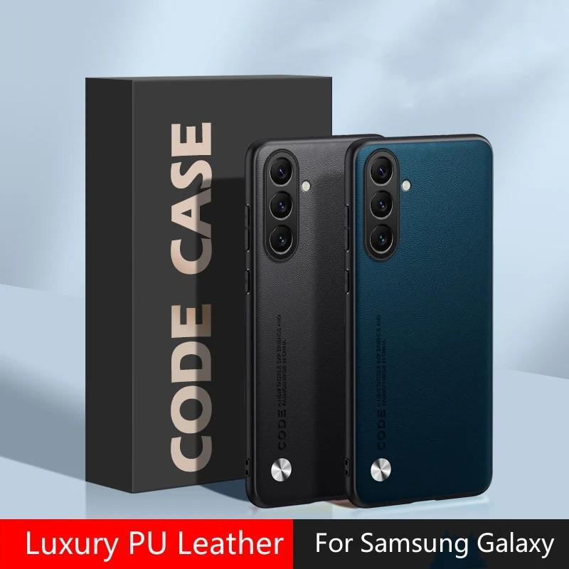 Schutzhülle aus PU-Leder für Samsung Galaxy A56 A36 A26 A16 A05S A55 A35 in Weiß mit mattem Silikon-Stoßfänger - Bild 3