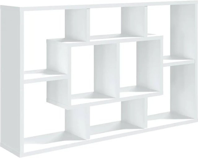 vidaXL Wandregal Weiß aus Holzwerkstoff, B/T/H: 85 x 16 x 52,5 cm - Bild 1