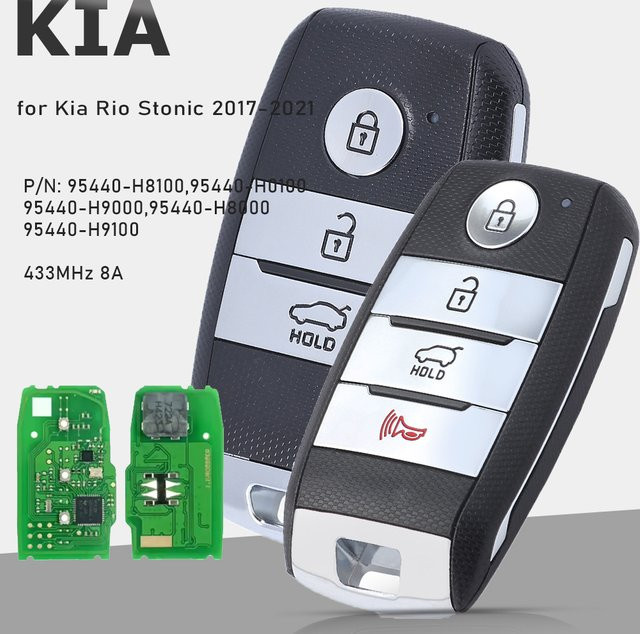 KEYECU Smart Remote Key Fob für Kia Rio und Stonic 2017-2021, 433MHz 8A, Schwarz - Bild 1