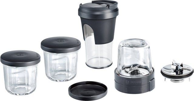 Bosch TastyMoments 5-in-1 Küchenmaschine-Aufsatz-Set MUZ45XTM1 Zerkleinerer in Schwarz und Transparent - Bild 1