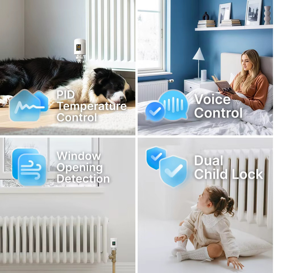 EZAIOT Tuya Smart Thermostat TRV Wi-Fi6 Programmierbarer Heizkörperregler mit App-Steuerung in Weiß - Bild 4
