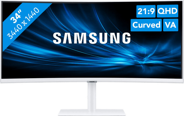 Samsung ViewFinity S6 LS34C650TAU Curved Monitor, 34 Zoll, UWQHD 3440x1440, 100Hz, VA-Panel, Weiß - Bild 2