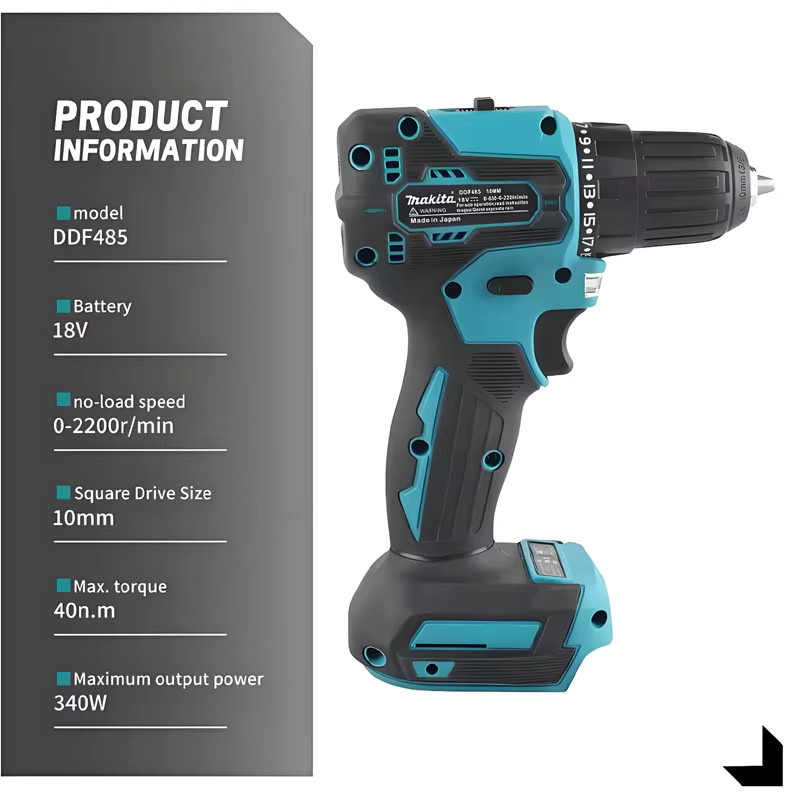 Makita DDF485 Bürstenloser Akku-Bohrschrauber 18V mit 6.0Ah Li-Ionen-Akku - Bild 4