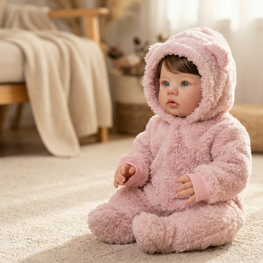 NPK Abigail 19-Zoll-Neugeborenenpuppe, Plüsch / Textil, Rosa / Pink - Bild 4
